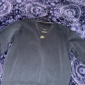 Nike Charcoal Gray Sweatshirt with Gold Stitching